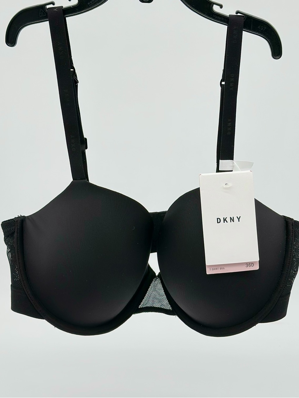 DKNY Black T-Shirt Bra Smooth Cups 36D Seamless NWT